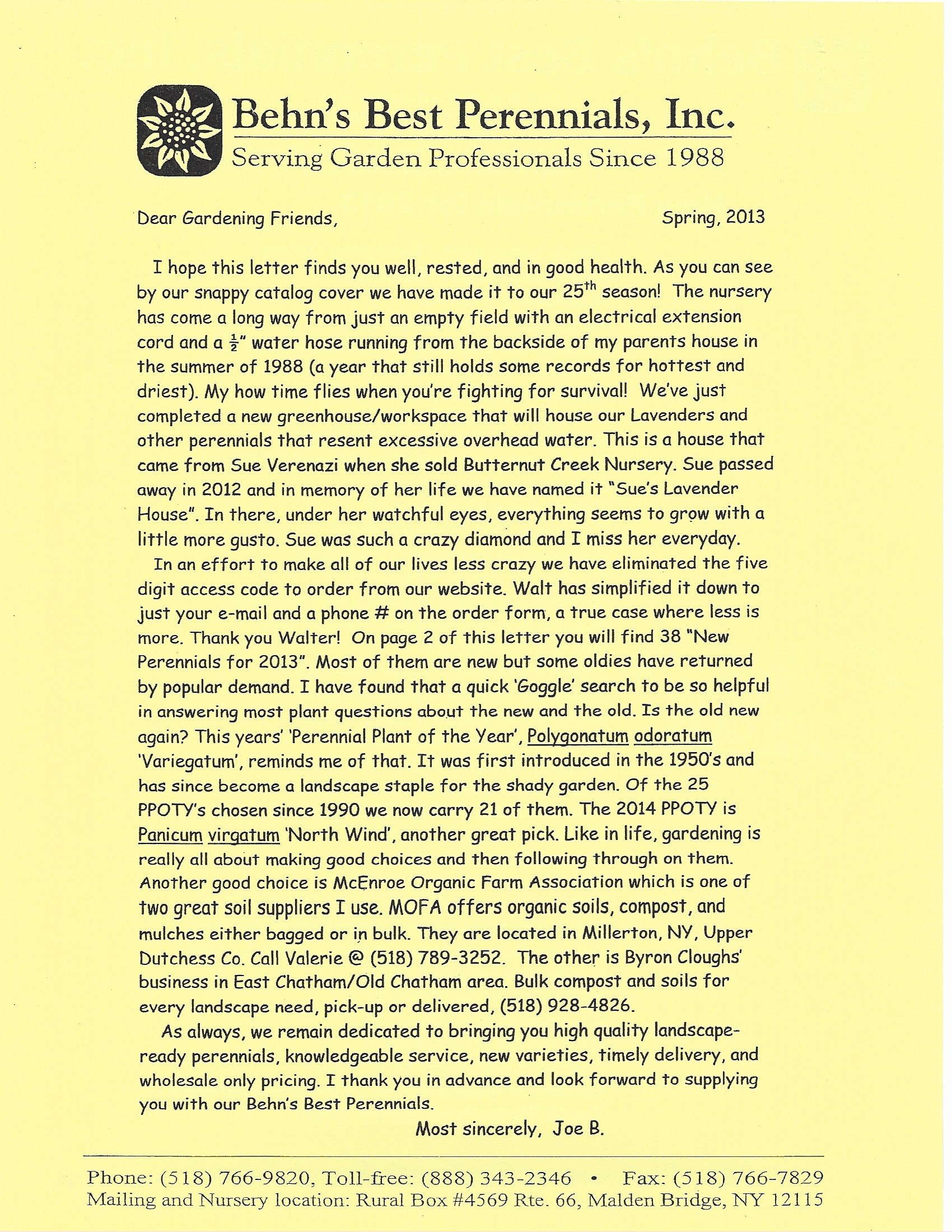 Spring 2013 Newsletter