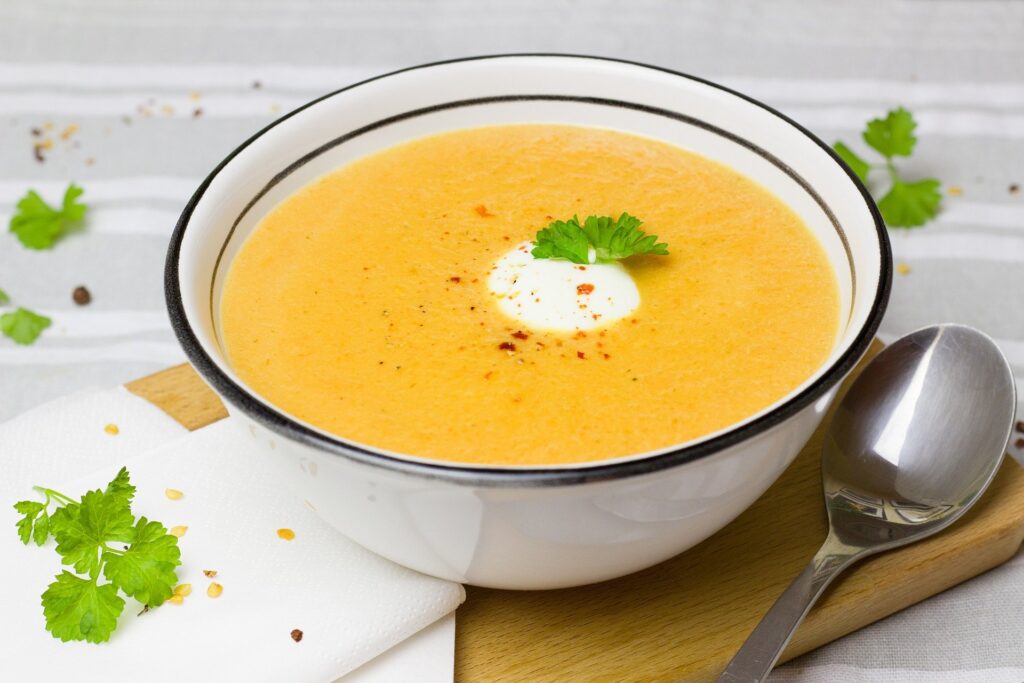 Bowl of carrot ginger soup