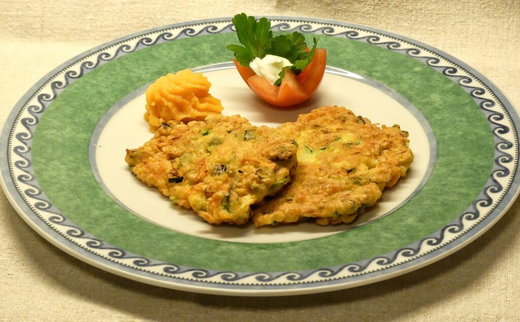 Zucchini Pancakes on the plate